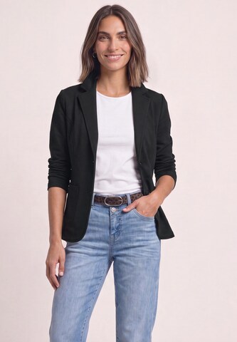 STREET ONE Basic Blazer in Unifarbe in Schwarz: Vorderseite