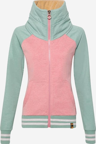 Fli Papigu Zip-Up Hoodie 'Im Bus letzte Reihe' in Green: front