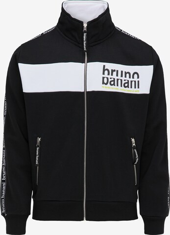 BRUNO BANANI Sweatvest 'Owens' in Zwart: voorkant