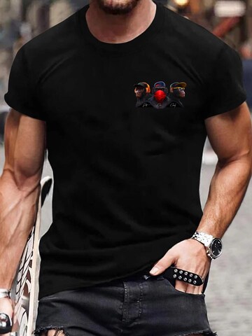 RMK Shirt 'kurzarm Affe' in Black: front