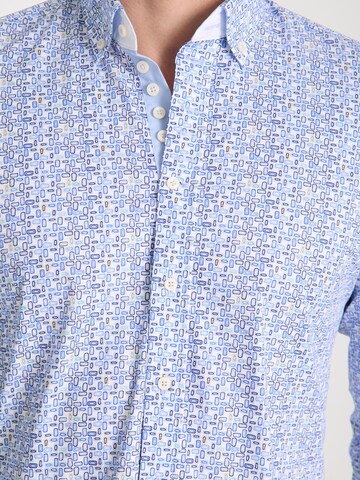 Slim fit Camicia business 'Donatello Iconic Poplin Stretch Man Shirt White Blue' di 7Camicie in bianco