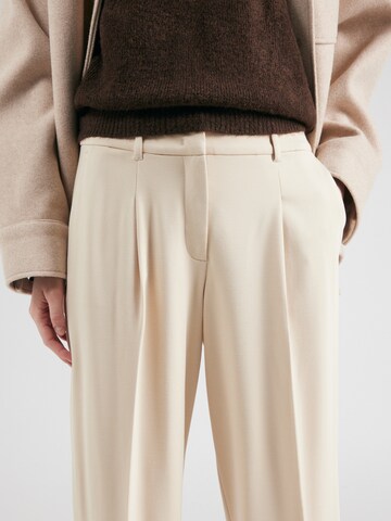 Wide Leg Pantalon à plis TOM TAILOR en beige
