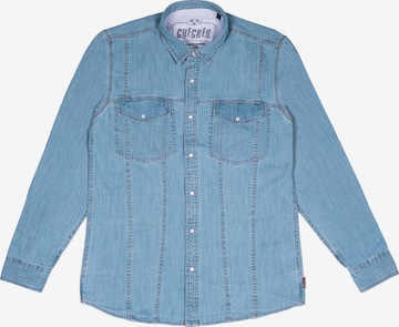 Checker Hemd ' Dynasty Denim ' in Blau: Vorderseite
