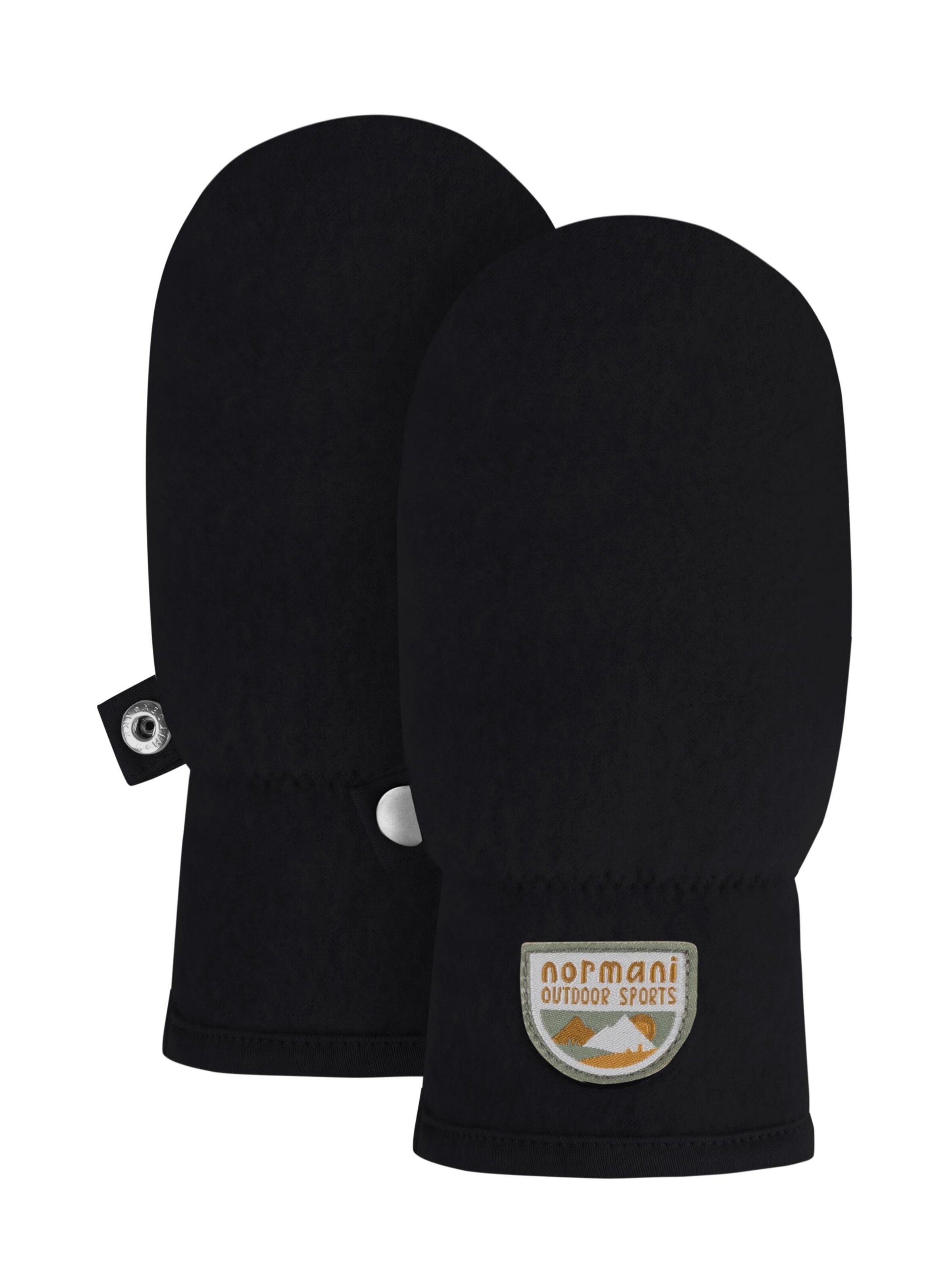 Gants 'Wäldi' normani en noir : devant