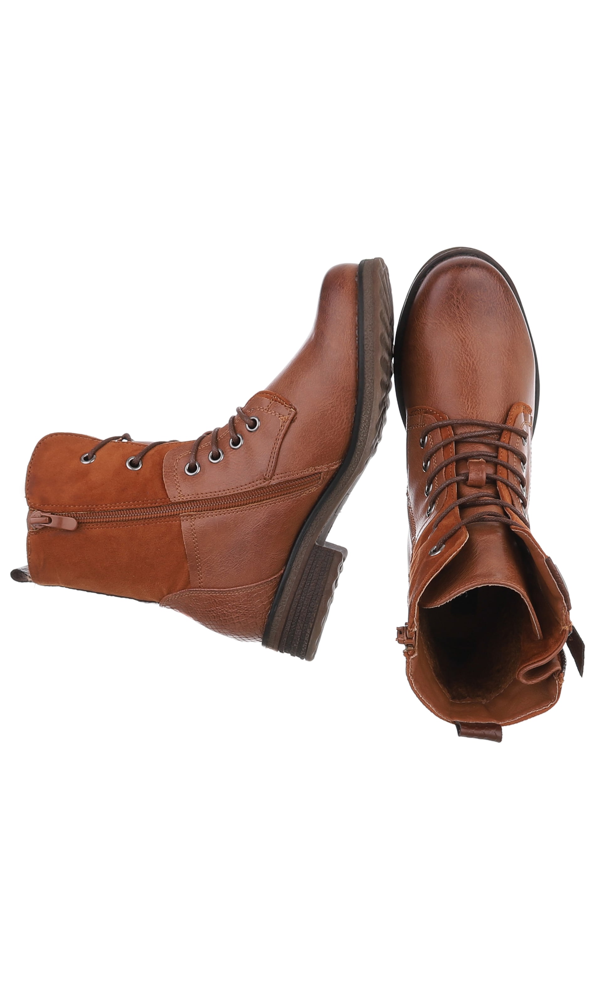 Ital-Design Schnürstiefelette in Beige