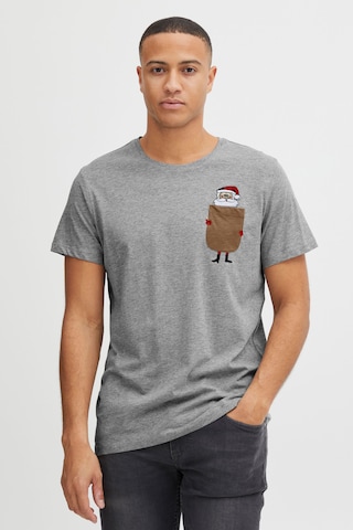 BLEND Shirt 'Christmas' in Grijs: voorkant