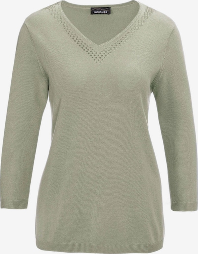 Goldner Pullover in oliv, Produktansicht