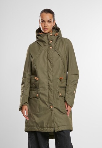 Brandit Between-seasons parka in Green: front