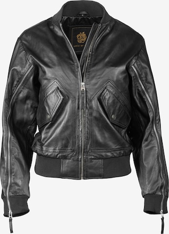 Apple of Eden Lederjacke AOE-143 in Schwarz: Vorderseite