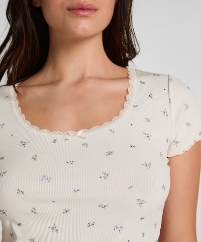 Hunkemöller Pajama shirt 'Daisy' in Azure / Dark blue / Olive / White, Item view