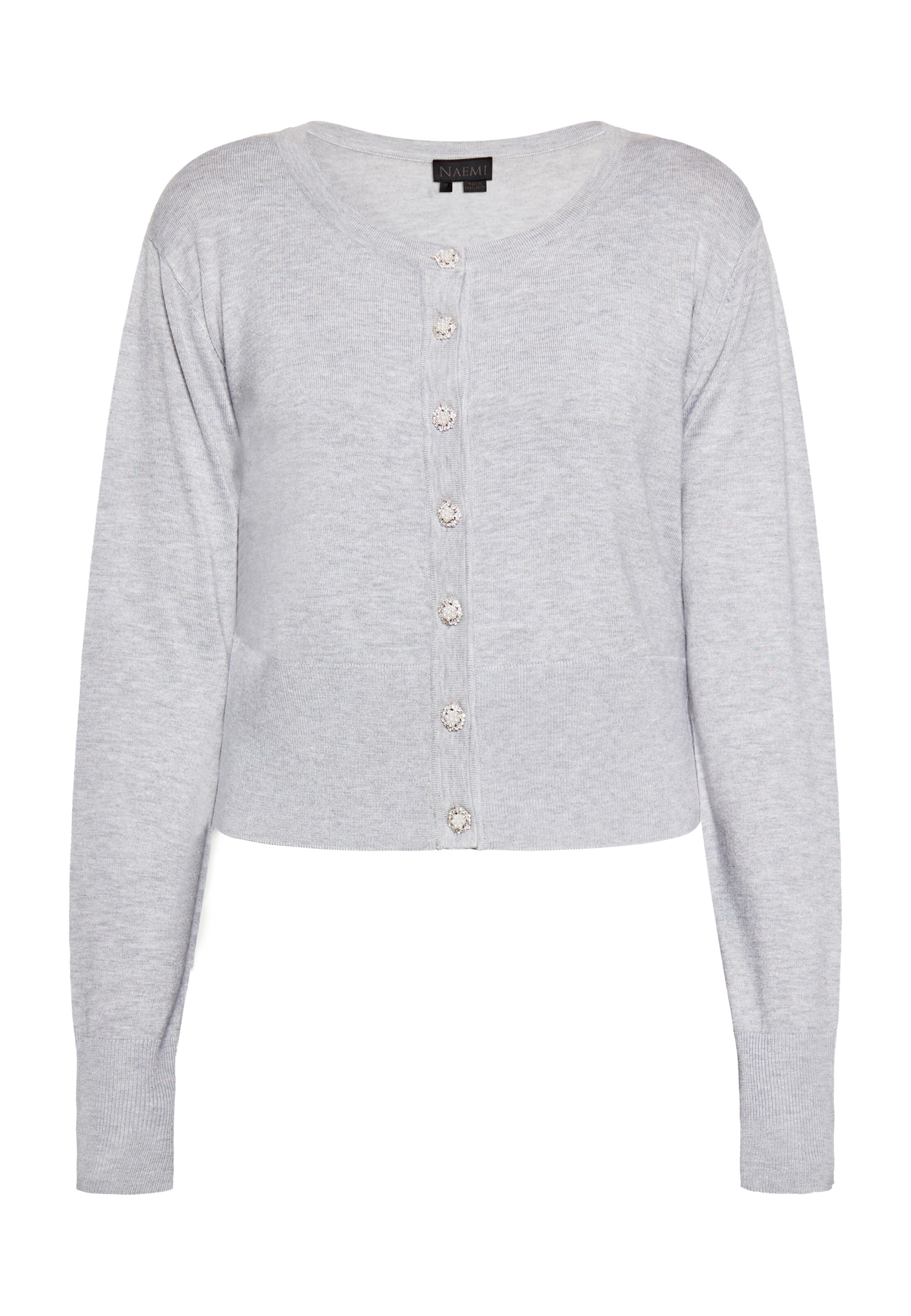 NAEMI Strickjacke in Grau: Vorderseite