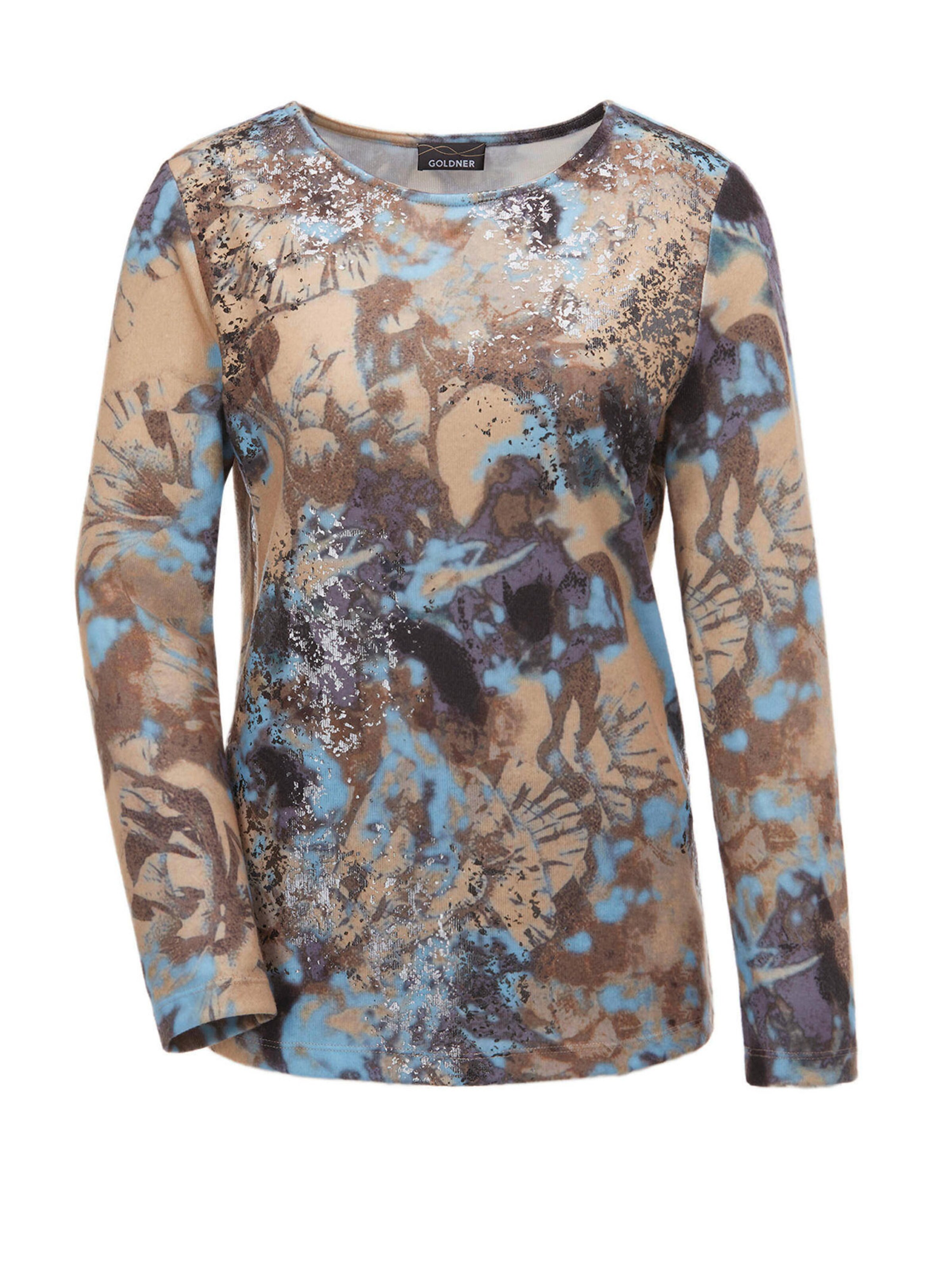 Goldner Sweatshirt in Mischfarben: Vorderseite