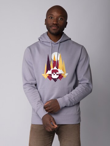 Sweat-shirt ' Von Bären und Bergen ' Watapparel en violet : devant
