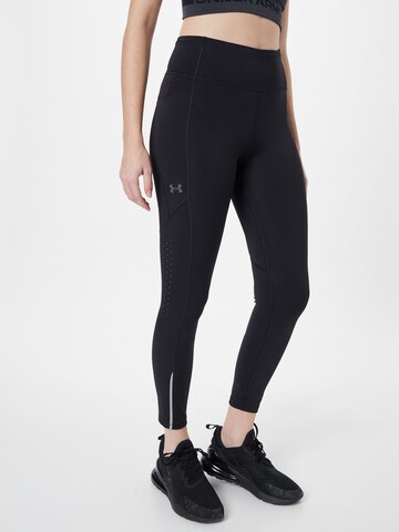 Skinny Pantalon de sport 'Fly Fast 3.0' UNDER ARMOUR en noir : devant