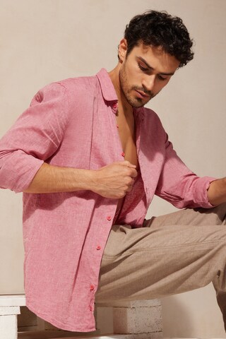INTIMISSIMI Regular fit Button Up Shirt in Red