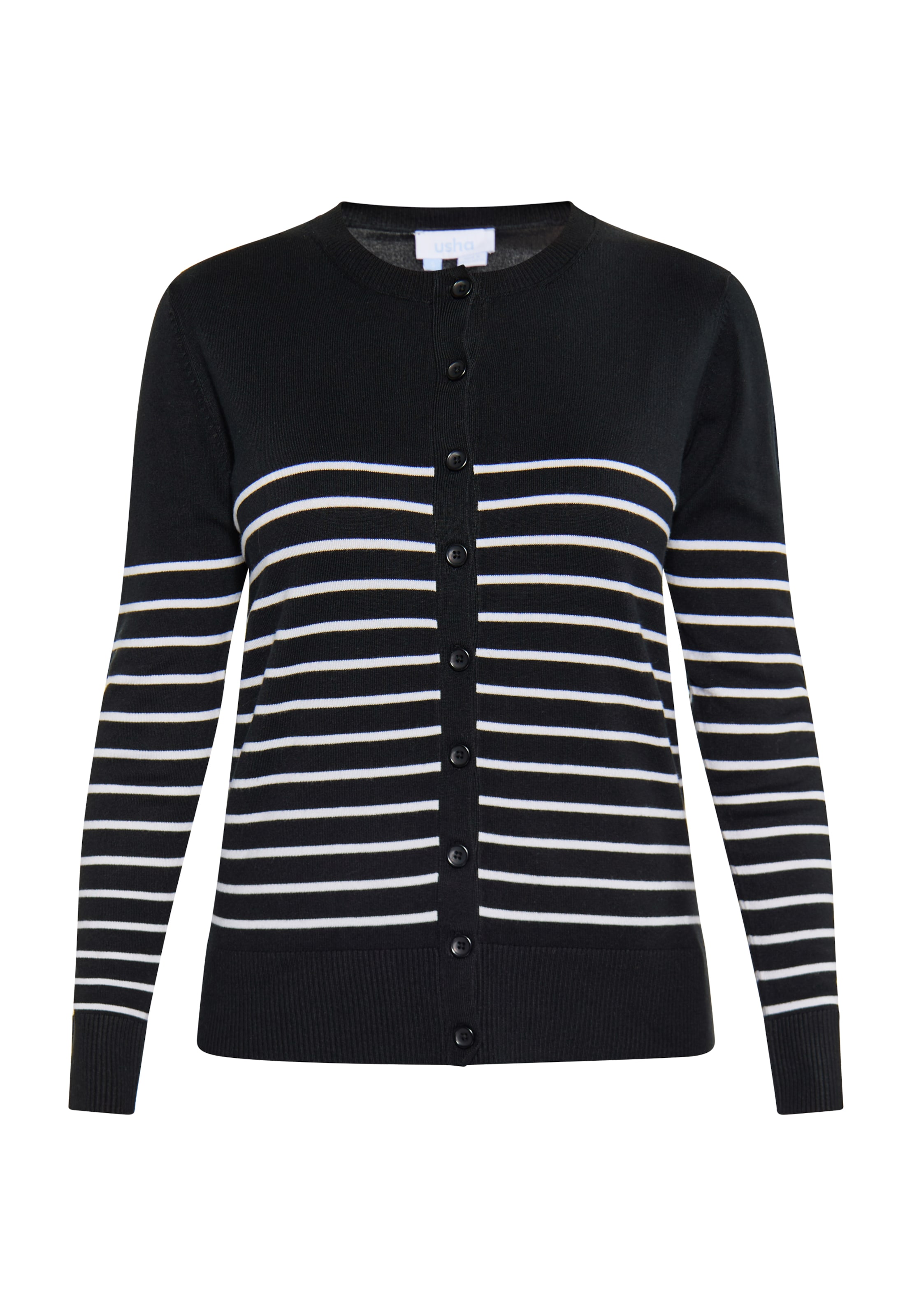 usha BLUE LABEL Вязаная кофта в Черный: спереди