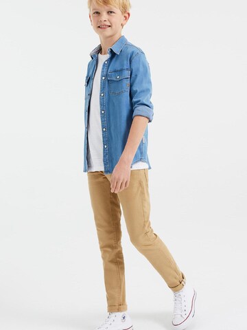 WE Fashion Slim fit Jeans in Beige