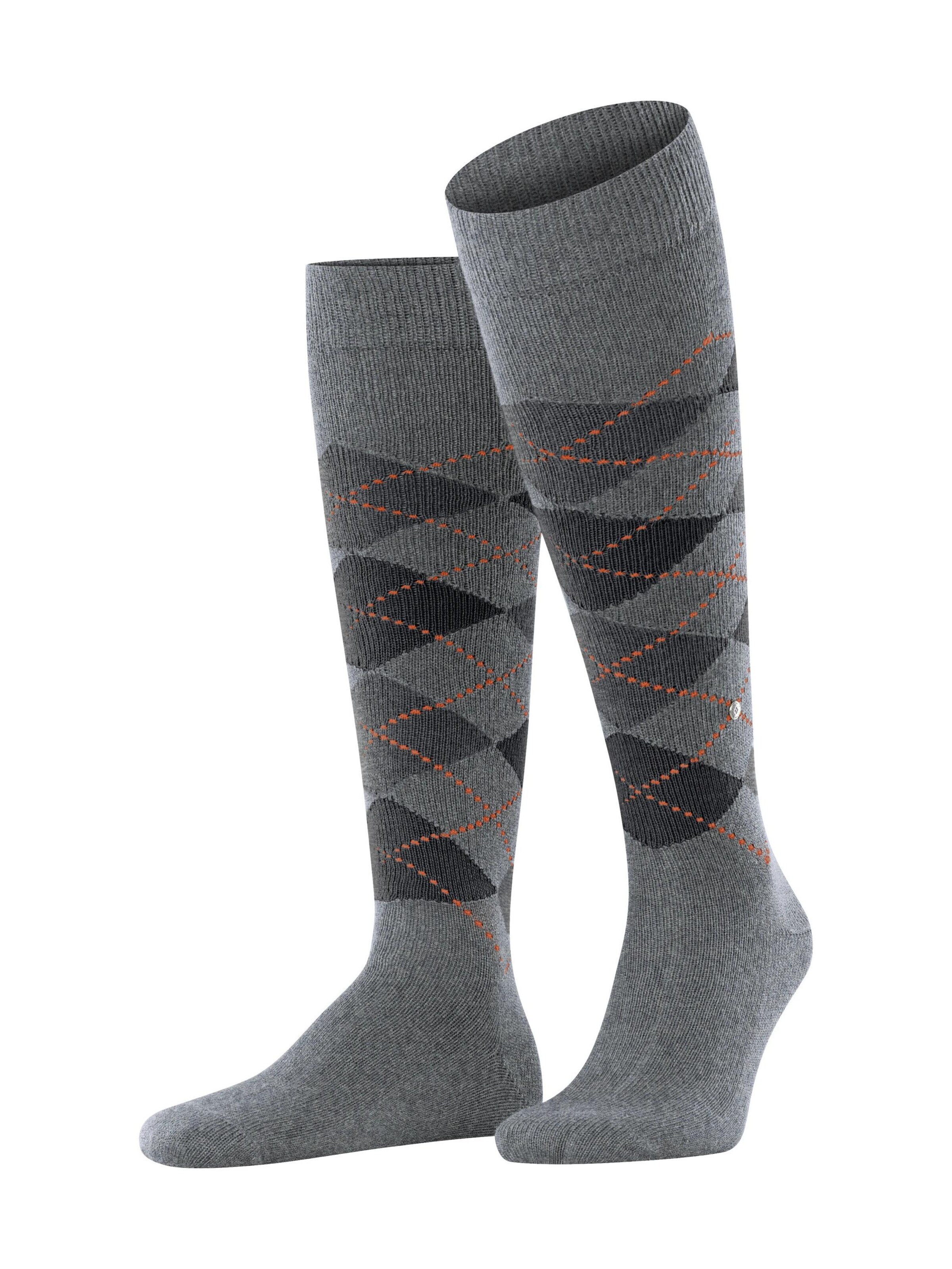 BURLINGTON Kniestrümpfe 'Preston'‌‌‌‌‌‌ in Grau: Vorderseite