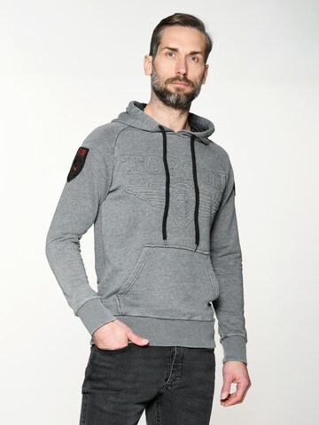 TOP GUN Sweatshirt 'TG20201132' in Grey: front