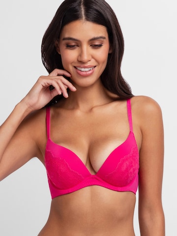 Sutien de tricou Sutien de la Dorina pe roz: față