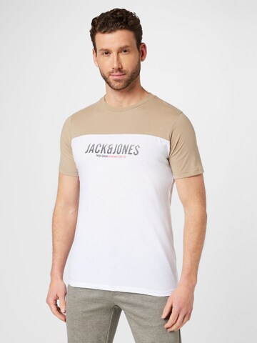 T-Shirt 'Dan' JACK & JONES en beige : devant