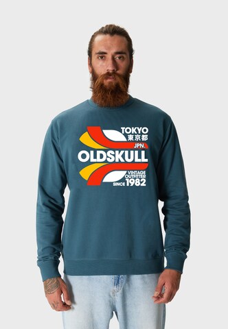 Oldskull Sweatshirt 'Retro Tokyopolis' in Groen: voorkant