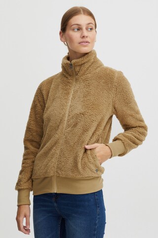 Oxmo Fleece jas 'Anneka' in Beige: voorkant