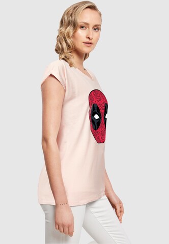 ABSOLUTE CULT T-Shirt 'Deadpool - Head Of Roses' in Pink