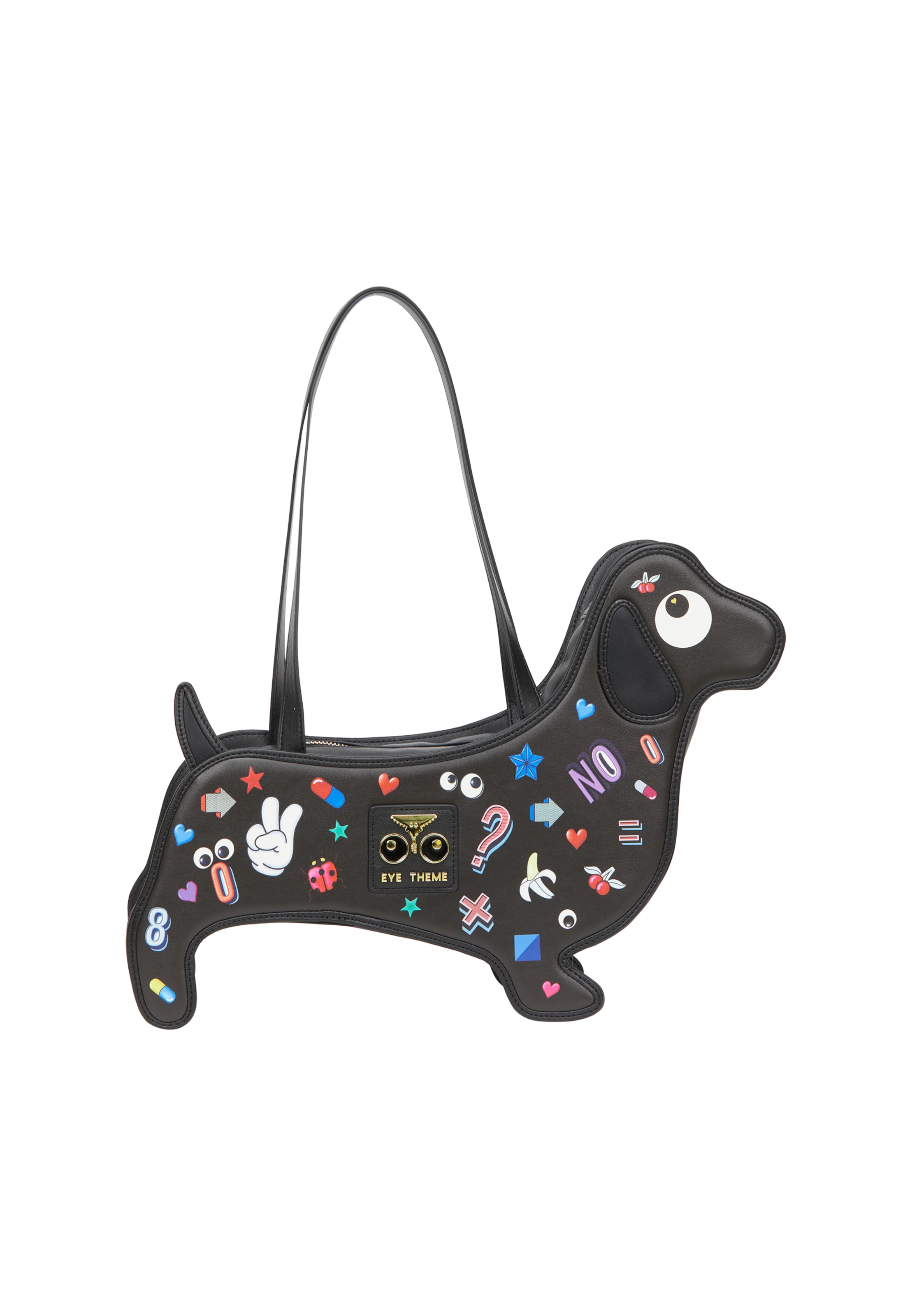MYMO Handtas 'Pop Eyetheme' in Zwart: voorkant