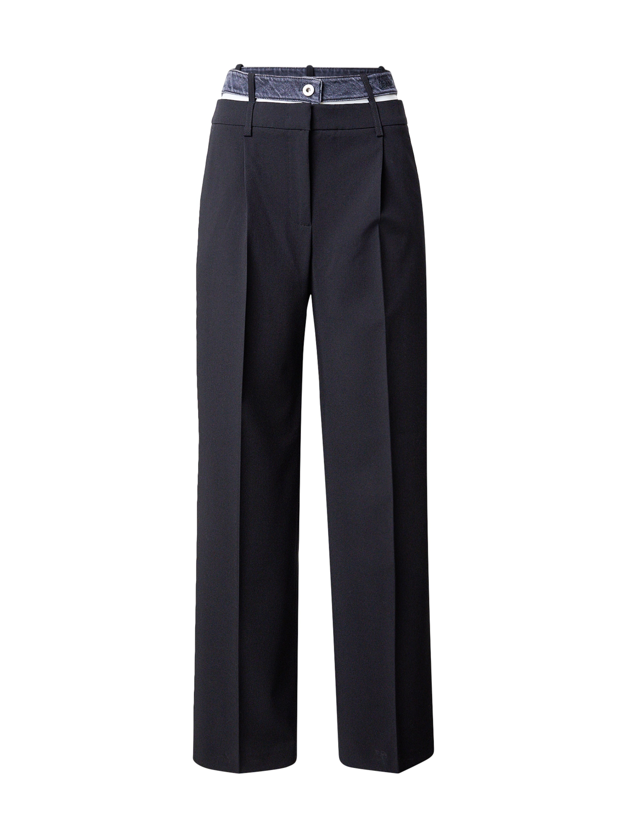 KARL LAGERFELD JEANS Wide leg Pantalon in Zwart: voorkant