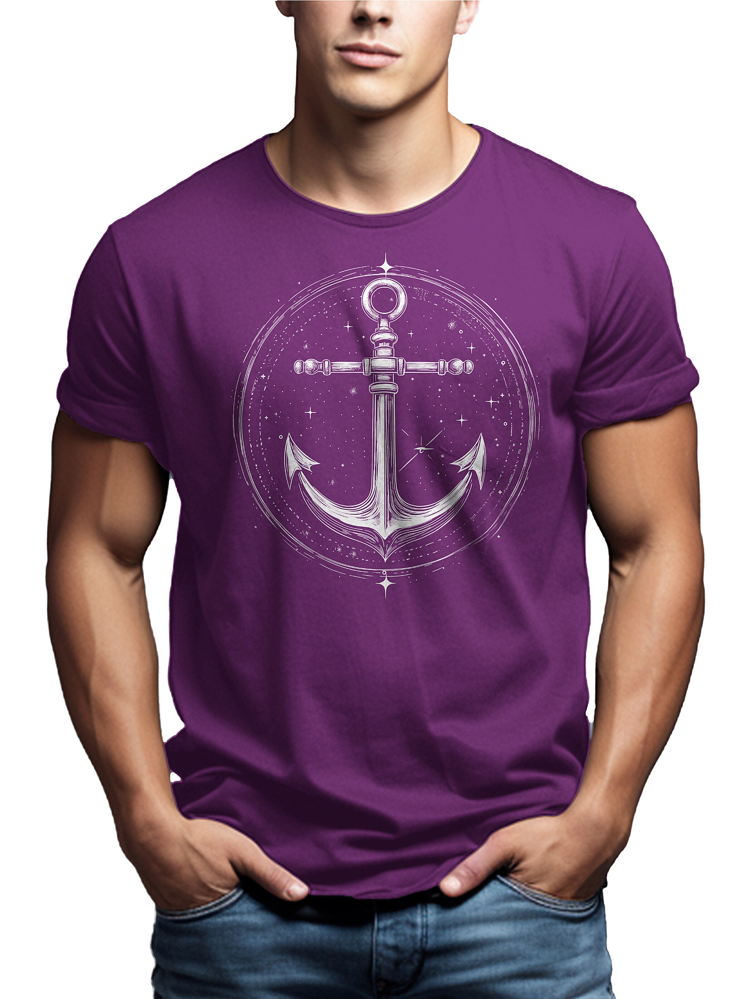 MAKAYA Shirt 'Space Anchor' in Purple