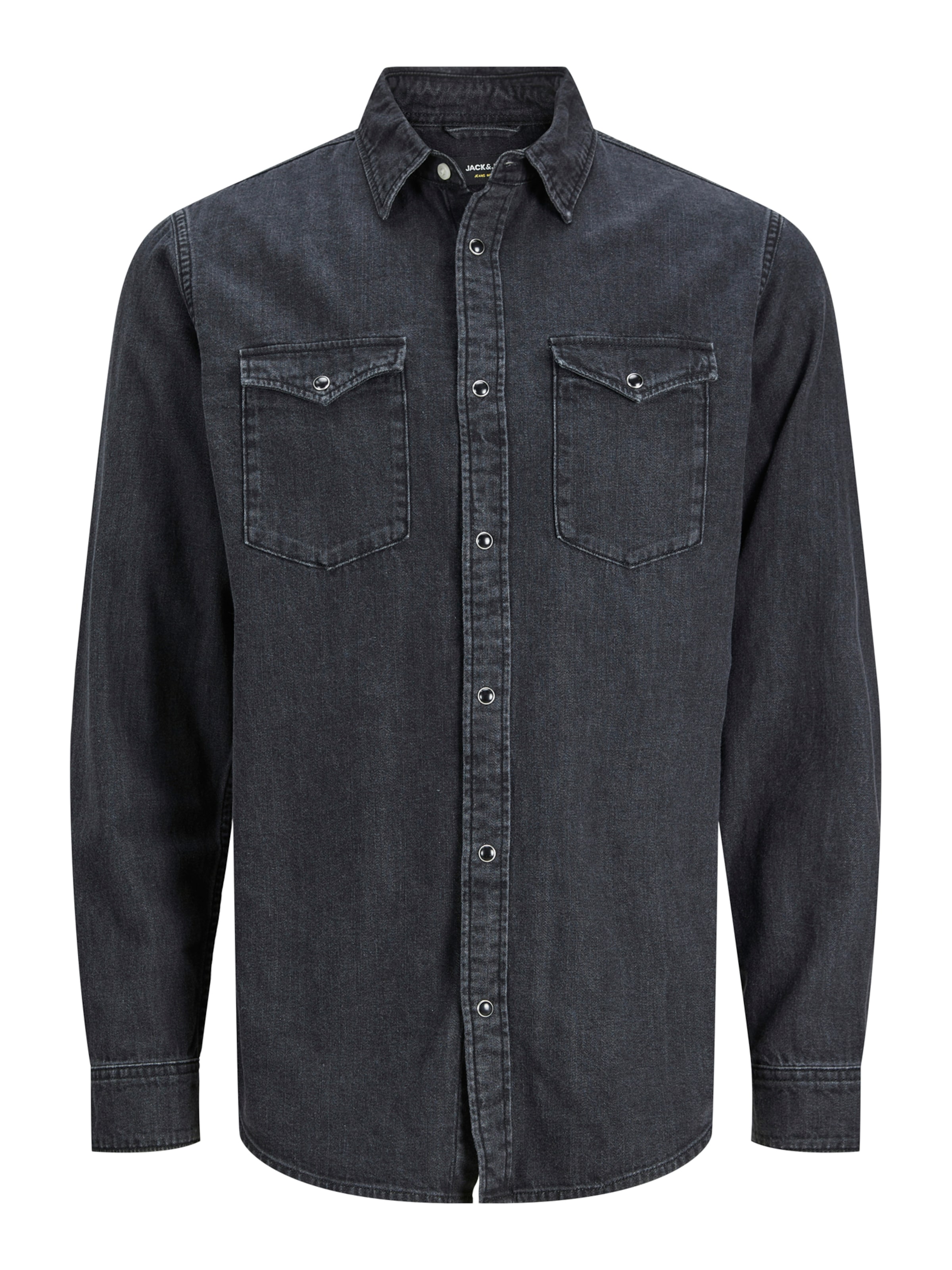 melns JACK & JONES Slim fit Krekls 'JWHSHERIDAN': no priekšpuses