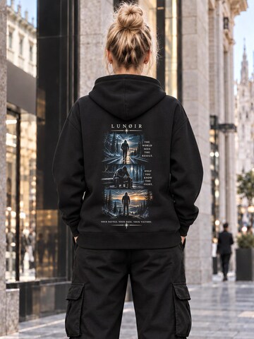 LUNØIR Studio Sweatshirt 'Only You Know the Fight' in Zwart