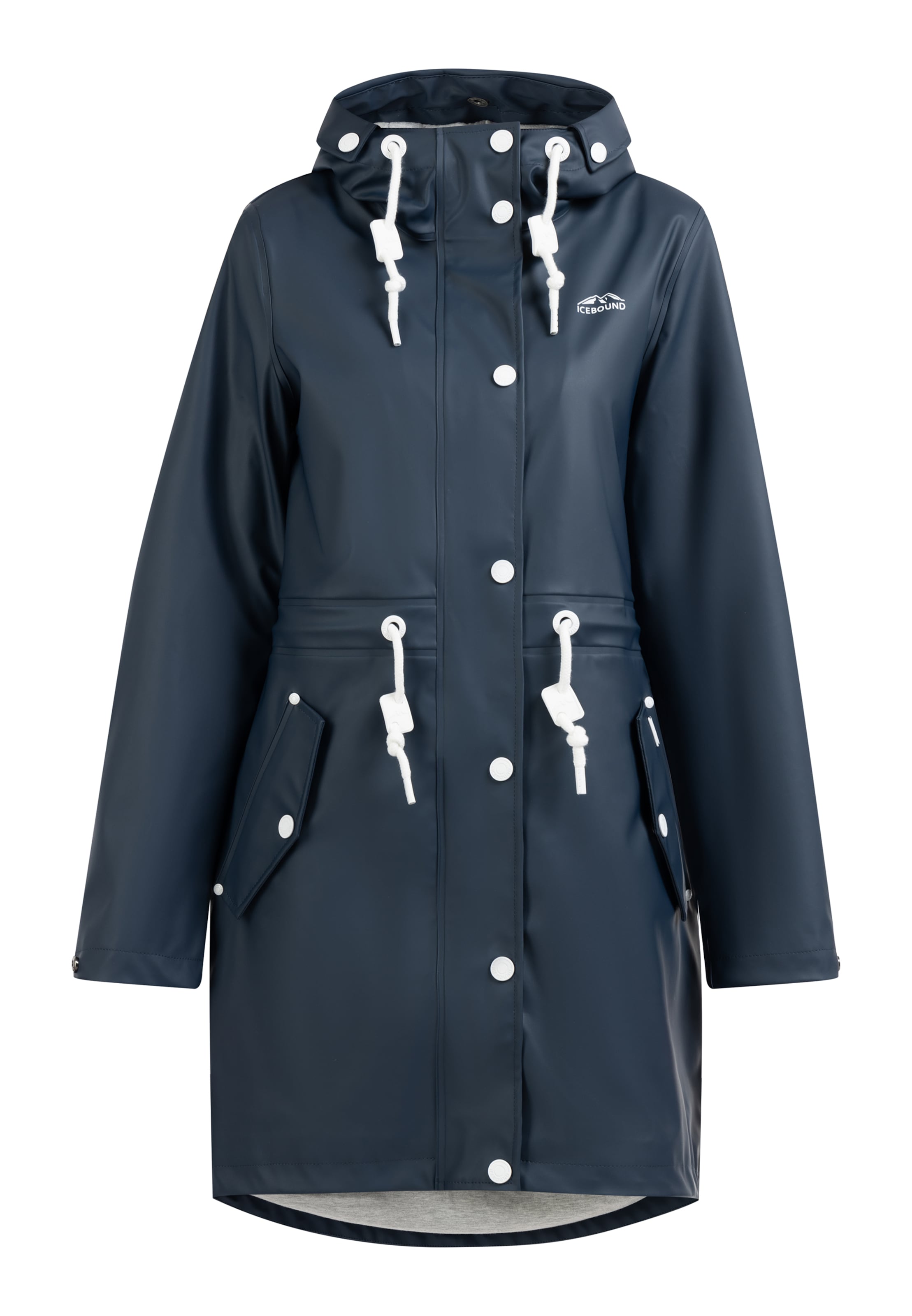 Yuka Raincoat in Blue: front