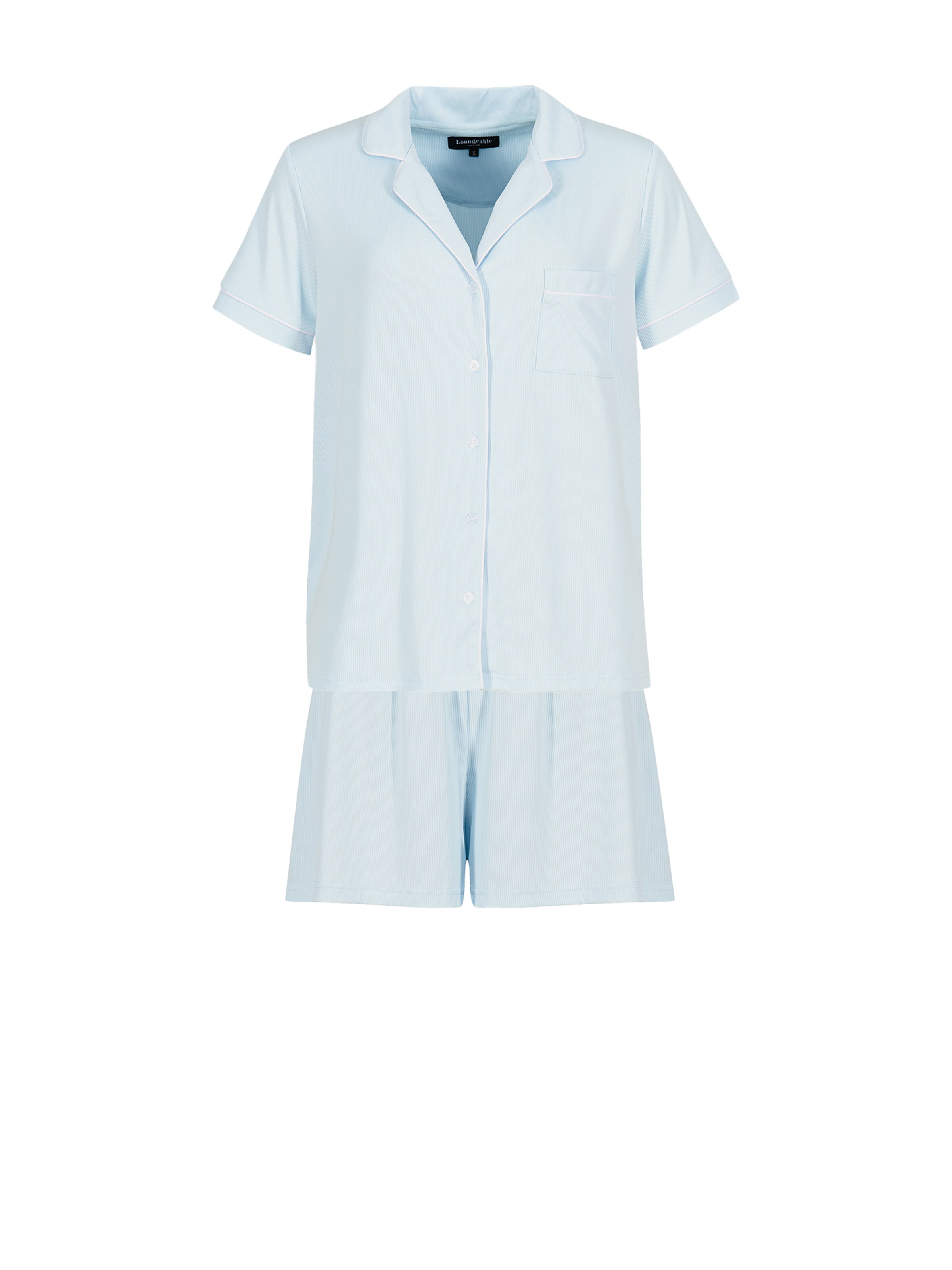Loungeable Short Pajama Set in Blue: front