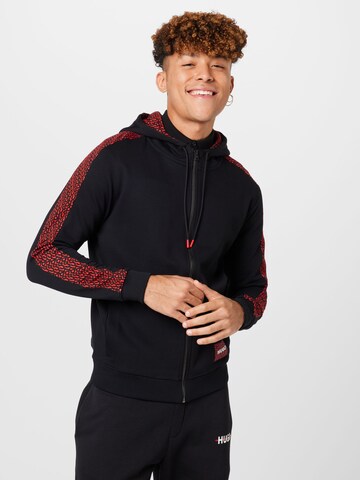HUGO Sweatjacke 'Dobbins' in Schwarz: Vorderseite