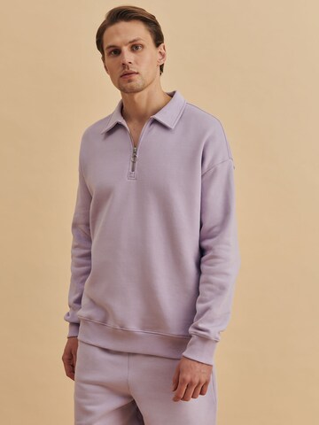 DAN FOX APPAREL Sweatshirt 'Stefan' in Purple: front