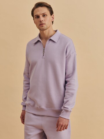 DAN FOX APPAREL Sweatshirt 'Stefan' in Lila: voorkant