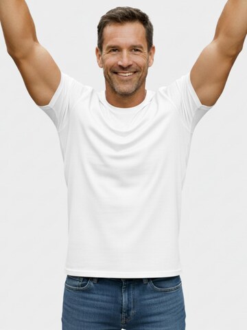 Line One Functioneel shirt 'Herren T-Shirt – T-Shape, Rundhals, Baumwolle' in Wit