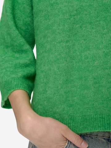NÜMPH 3/4 Ärmel-Strickpullover 'NURIETTE SELMA PULLOVER' in Grün