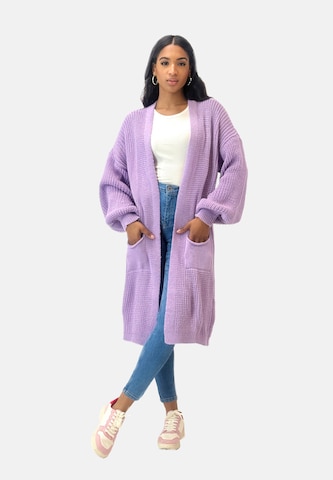 Cardigan Elara en violet : devant