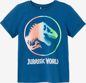 NAME IT T-shirt 'MISAEL JURASSIC' i blå: framsida