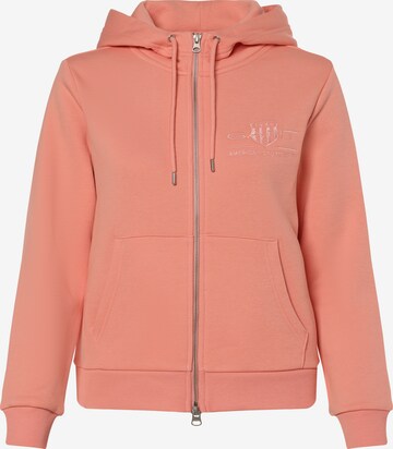 GANT Zip-Up Hoodie in Orange: front