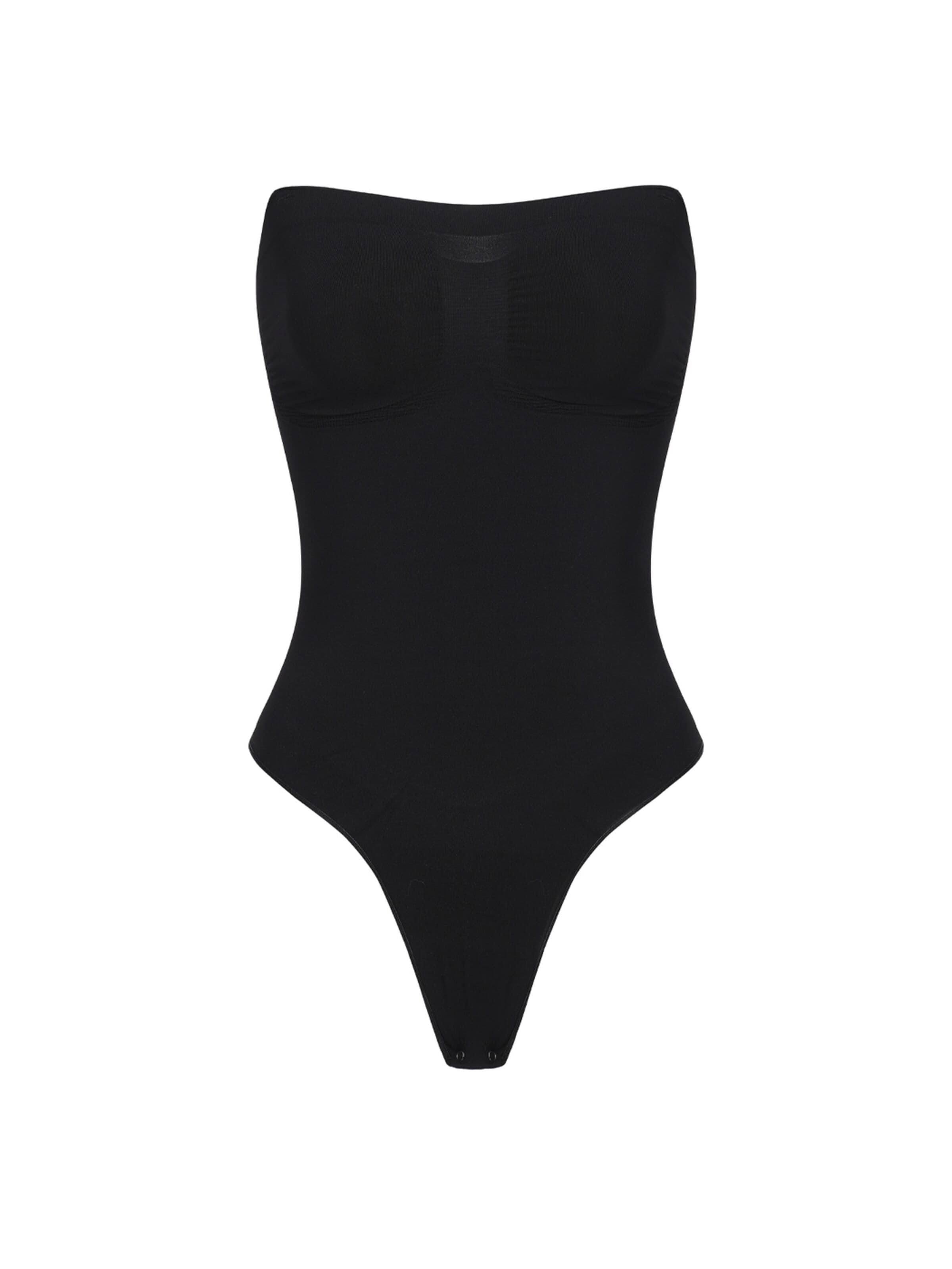 cfab Shapingbody 'Trägerloser Bodysuit Sculpting Shapewear mit String' i svart: framsida