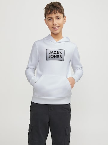 Jack & Jones Junior Sweatshirt 'Steel' in Wit: voorkant