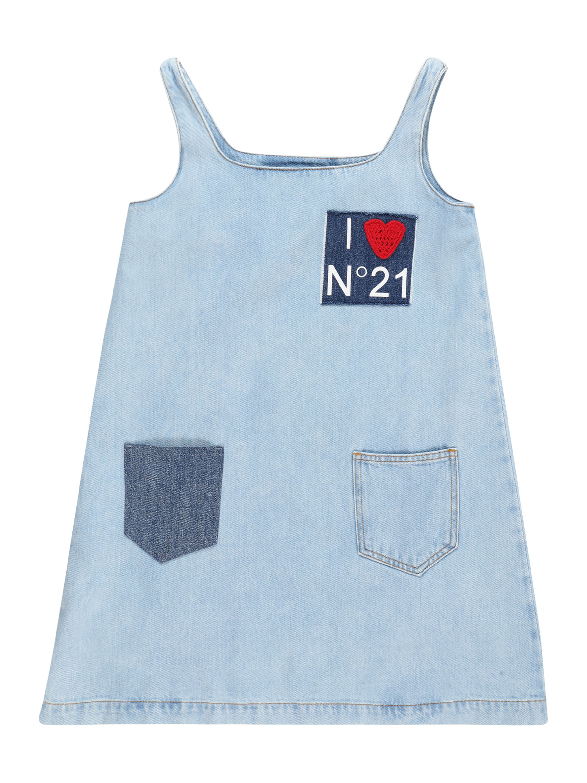 N°21 Mekko värissä sininen: etupuoli