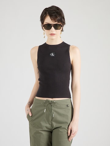 Calvin Klein Jeans Kootud topp, värv must: eest vaates