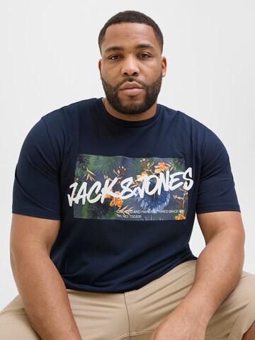 mėlyna Jack & Jones Plus Marškinėliai 'JJHawaii'