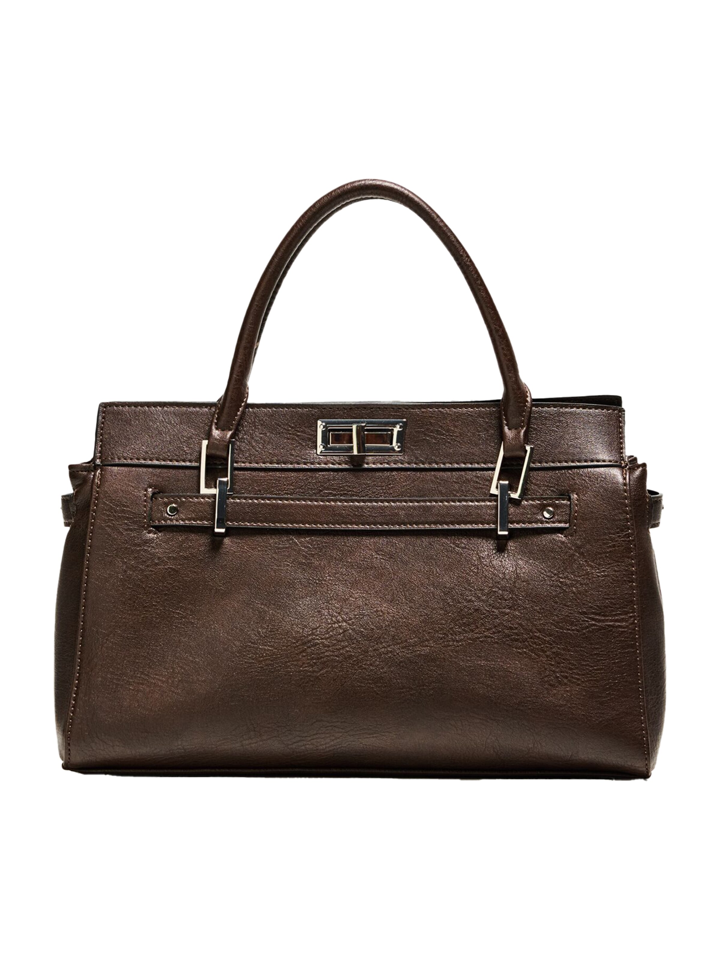 Borsa a mano di Bershka in marrone: frontale