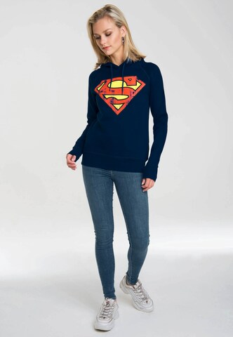 LOGOSHIRT Sweater 'DC - Superman Logo' in Blue